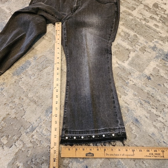 NWT Lane Bryant Pearl Embellished Kick Boot charcoal Super stretch jeans Sz 16P - Picture 8 of 16